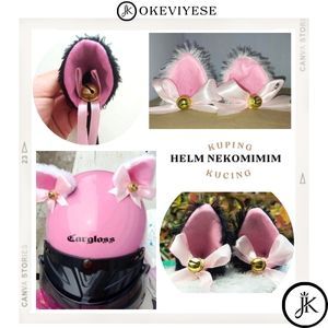 [ Best Seller ]Nekomimi Kuping Kucing Untuk Helm accesories decoration modification cosplay kawaii|