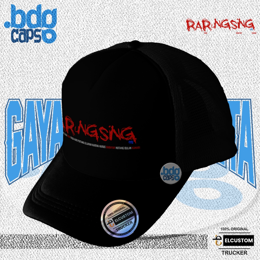 Topi Trucker Premium Original Elcustom Sunda Rarungsing Topi Pria Snapback