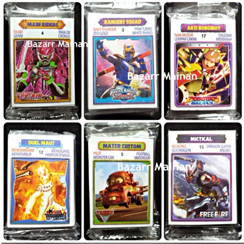 (384 LBR / 12 PACK) KARTU KWARTET JUMBO / MAINAN KARTU KUARTET KARAKTER / MAINAN ANAK KARTU TEPUK / 