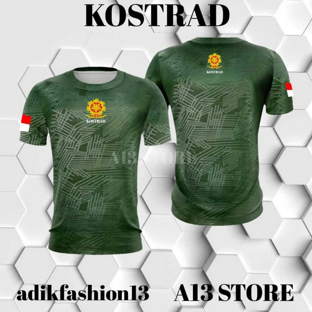 kaos Kostrad / baju kaos  Kostrad logo depan belakang / baju kaos dryfit jersey  Kostrad / kaos jers