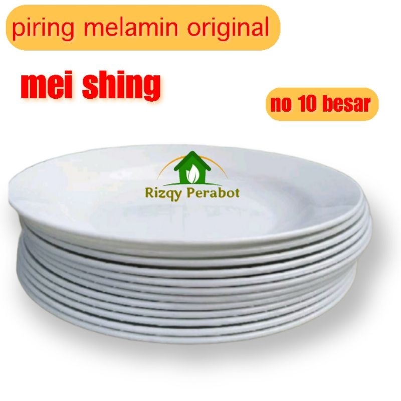piring melamin original 1pcs / piring melamin 10 inc besar / piring melamin putih / piring prasmanan