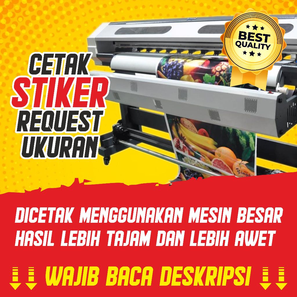 

Cetak Stiker Request Ukuran Bahan Glossy Tebal