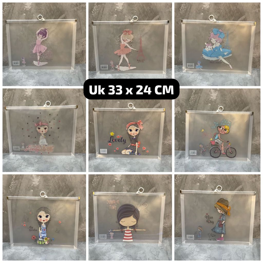 

Map File A4 Zipper Klip Transparant Ukuran 33x24Cm