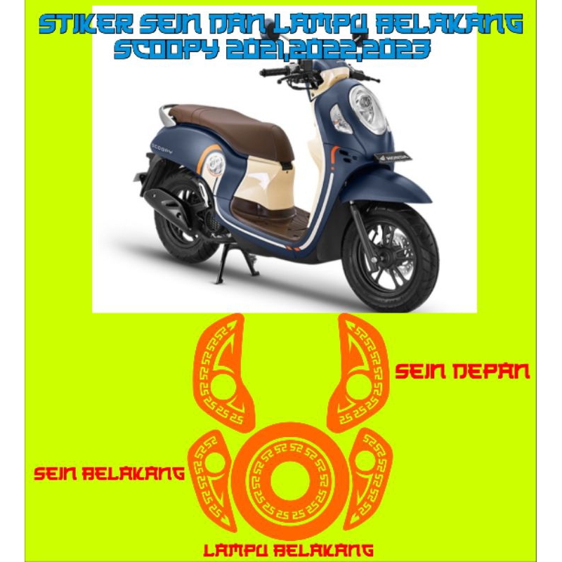 stiker cutting sticker variasi sein,lampu belakang scoopy terbaru