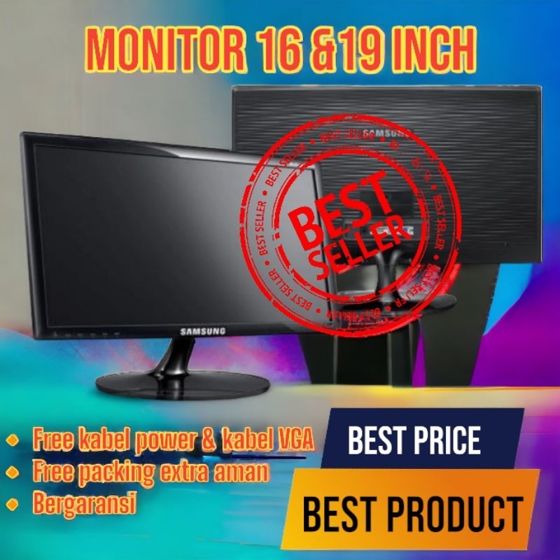 Monitor second 19 inch monitor PC Komputer bekas