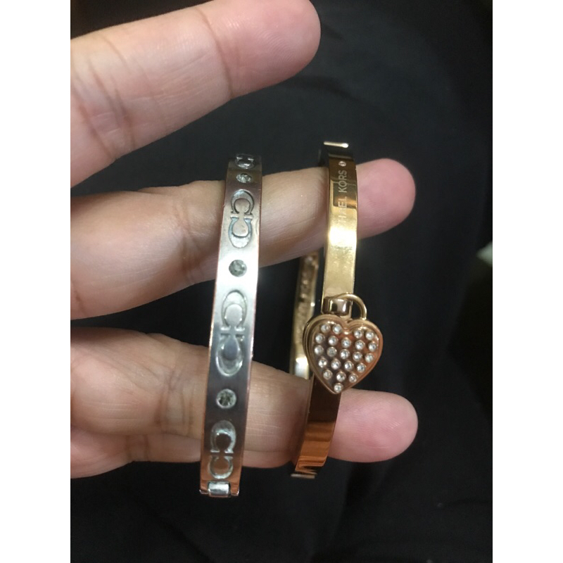 preloved gelang Michael kors MK dan coach bangle bracellete warna gold gelang permata original brand