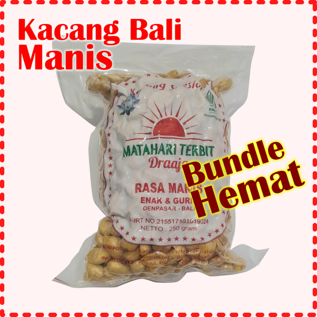 

Kacang Bali merk Matahari Terbit rasa manis 250 gram