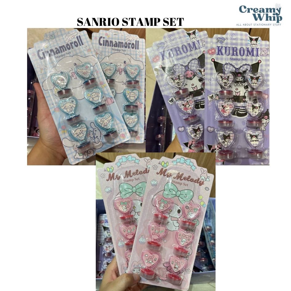 

Stamp set isi 6sanrio melody kuromi cinnamoroll stempel cap