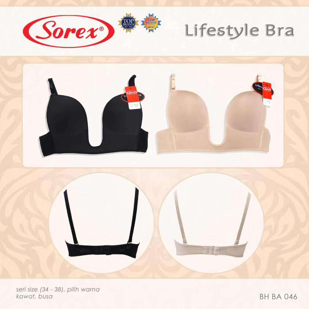 BH BRA SOREX BA046 MODEL U - BH PESTA MODEL U SOREX - Bra Seamless Sorex BA046 size 34-34 Cup A-B / 