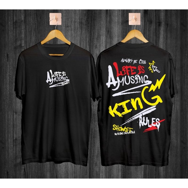 Baju Kaos smile pria / Kaos Pria Kata Kata / Baju Kaos Hitam Pria