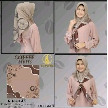 JILBAB SEGIEMPAT GLITTER/ MOTIF (COFFE SERIES)