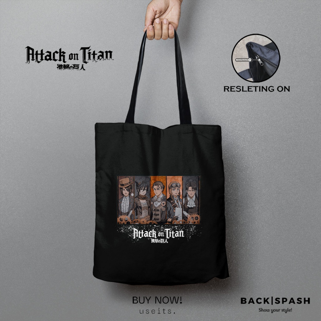 Totebag ANIME Attack On Titans Eren - Totebag Tas Wanita AOT THD