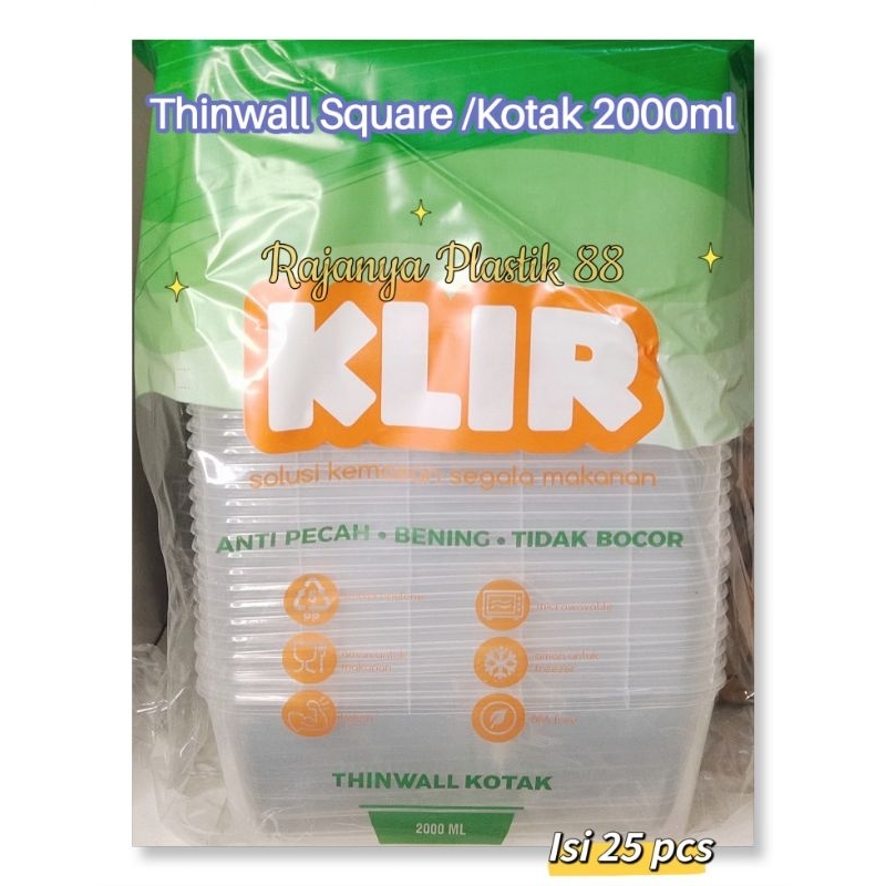 Thinwall Square / Kotak 2000ml kotak makan