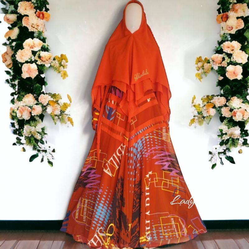 Set Syari khimar Ceruty Babydoll Armany Premium terracota