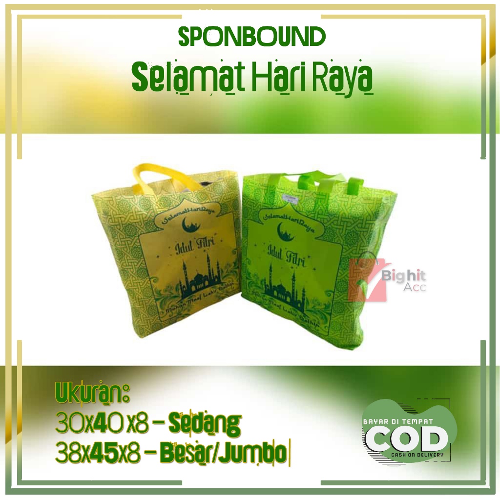 

(MURAH) 6pcs Goodie Bag Handle Spundbond Lebaran / Tas Idul Fitri