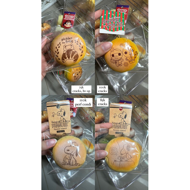 [BACA DESKRIPSI] flashsale squishy sugar buns cutie creative, pickles the frog, snoopy sugar buns