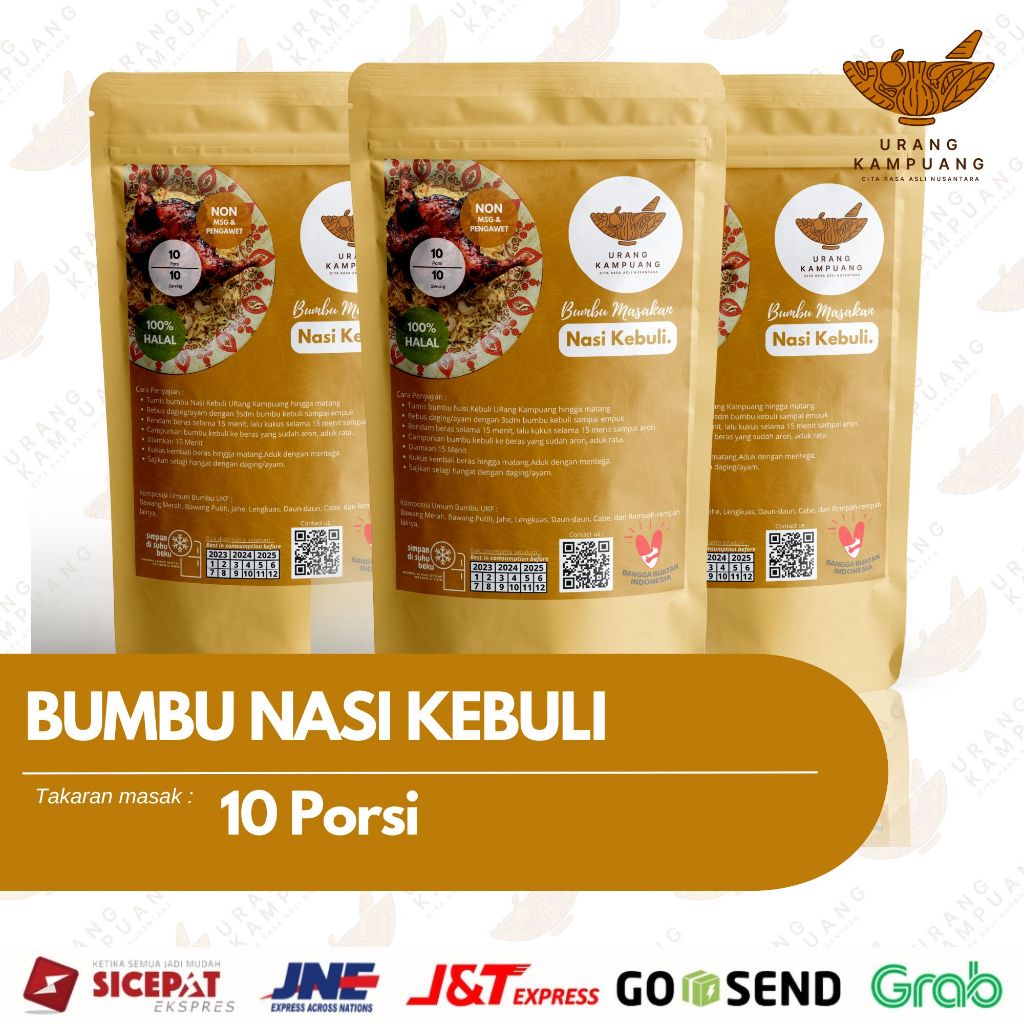 

Bumbu Nasi Kebuli 10 Porsi Non MSG & Pengawet Urang Kampuang Food