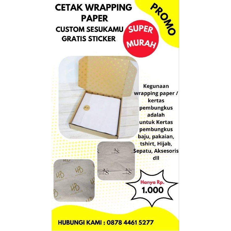 

Cetak Wrapping Paper Custom Termurah dan Gratis Sticker