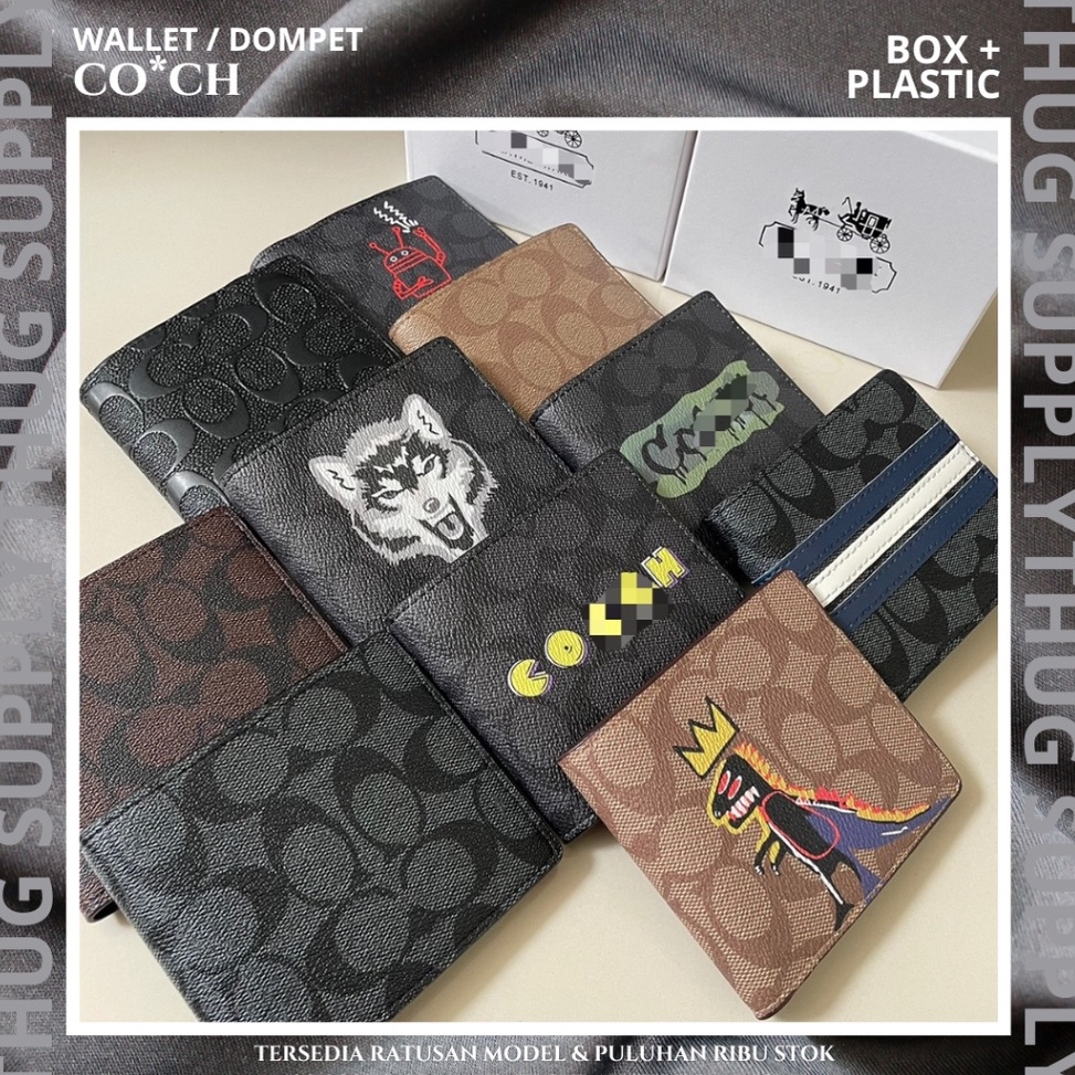 id7d7Cr COACH WALLET MENS DOMPET PENDEK PRIA WOLF CAMO ARMY EMBOSS PACMAN STRIPE DINO REXY GRAFFITI 