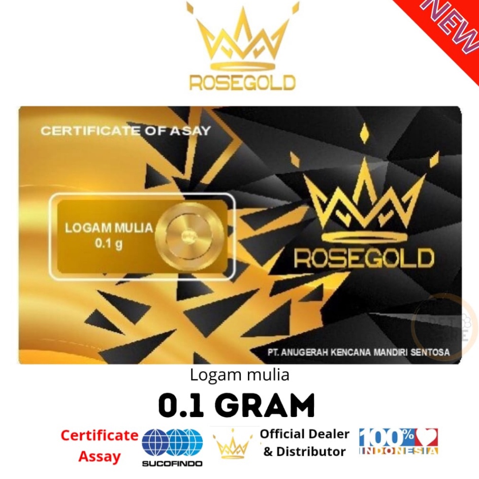 Diskon sekarangd2D7p ROSE GOLD 0.1 GRAM LOGAM MULIA EMAS MINI
