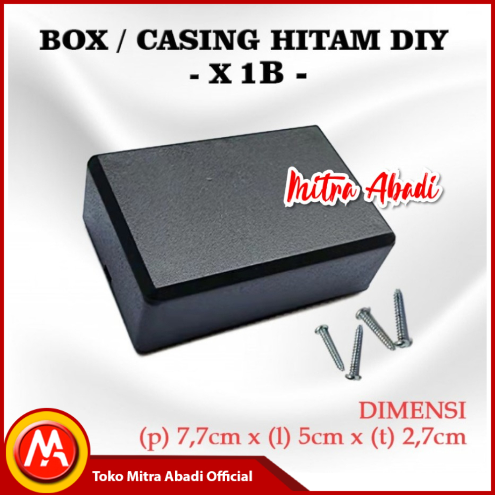 Box Kotak Casing Plastik X1B for Komponen DIY Ukuran 7,7 x 5 x 2,7 cm