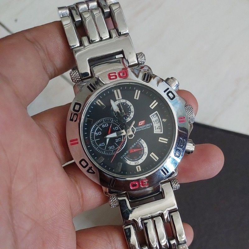 jam tangan original chronograph Chronoforce Big Size 52mm preloved second bekas