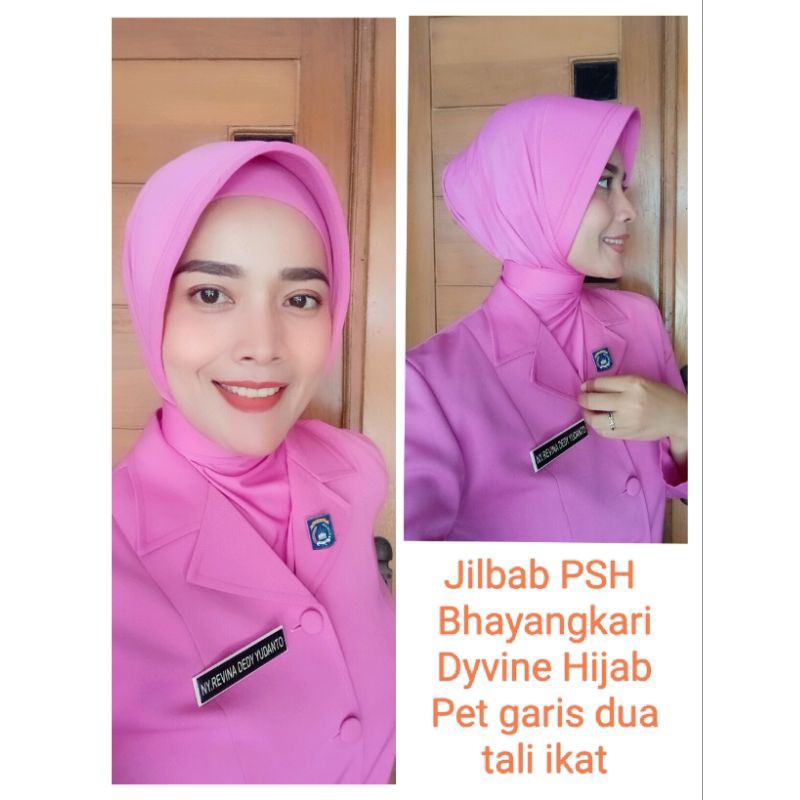 Jilbab bhayangkari pet garis dua/jilbab antem/jilbab dinas bhayangkari /dyvine hijab
