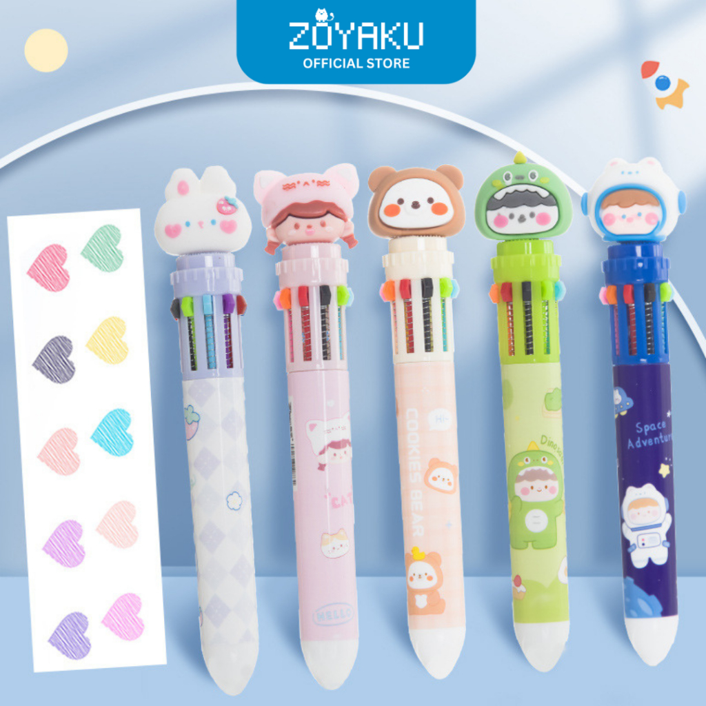 

Pena Pulpen 10 Warna Rainbow Motif Karakter Lucu Sekolah Kantor STY7006