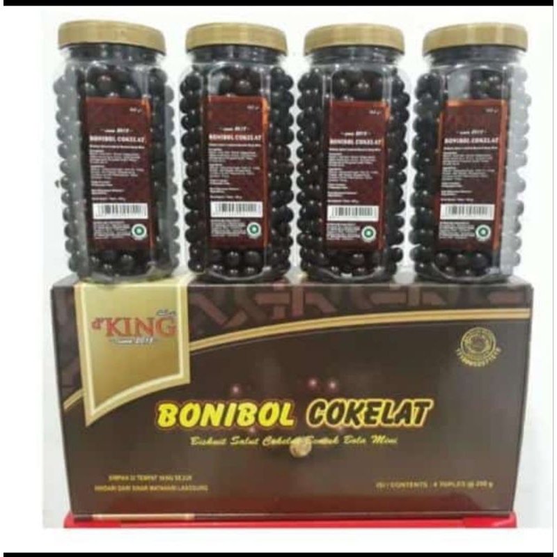 

D'king Cokelat Bonibol Biskuit Berlapis Coklat 1 Toples isi 250gram