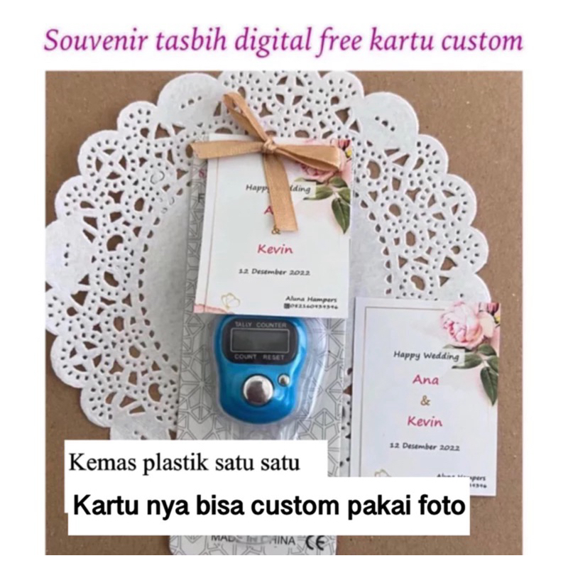 SOUVENIR TASBIH DIGITAL FREE KARTU TAHLIL PERNIKAHAN AQIQAH KHITAN