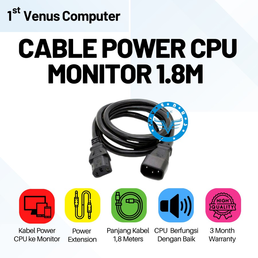 CABLE POWER CPU MONITOR 1.8M / KABEL POWER CPU TO MONITOR / CAB89-SAN