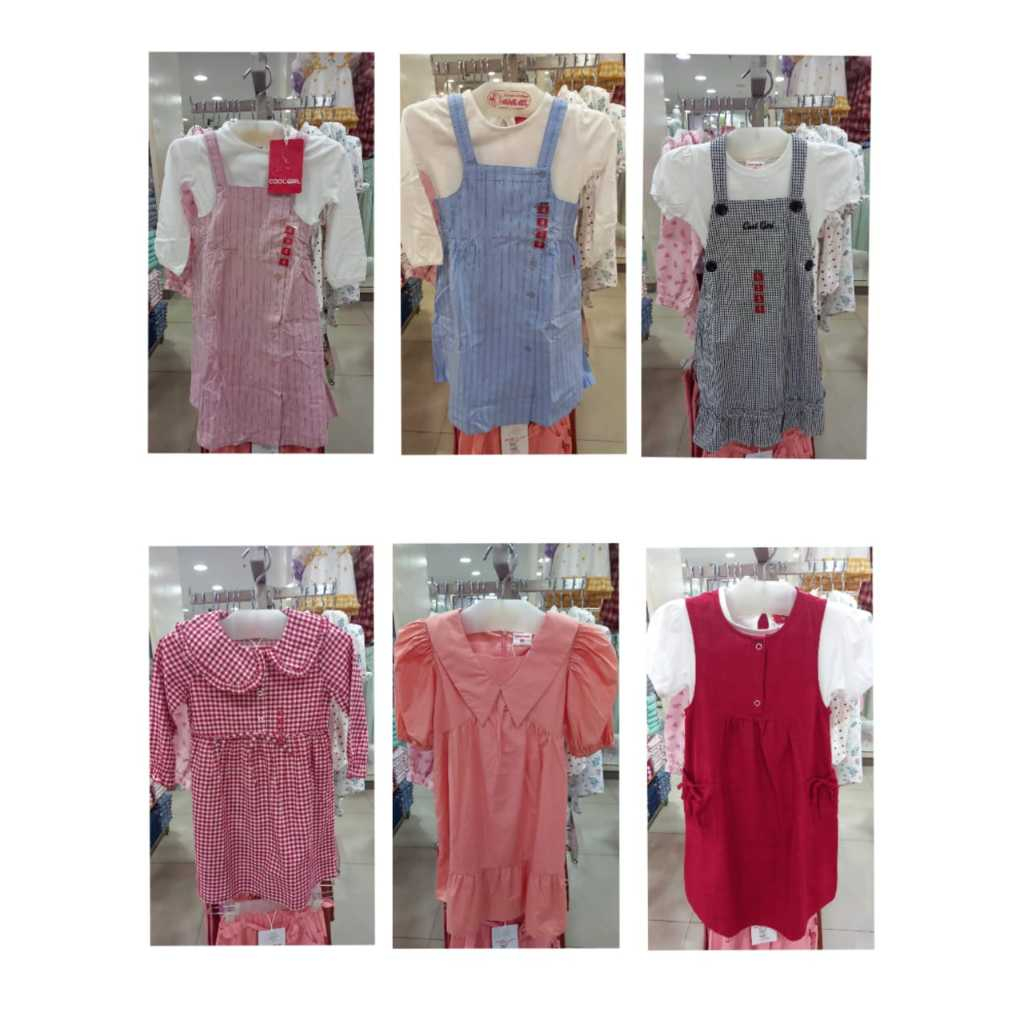 BAJU ANAK PEREMPUAN DRESS ATAU OVERALL COOL GIRL USIA 4 - 12 TAHUN