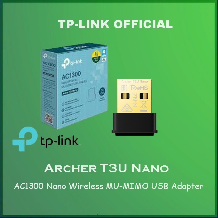 TP-LINK Archer T3U Nano AC1300 Nano Wireless MU-MIMO USB Adapter - T3U