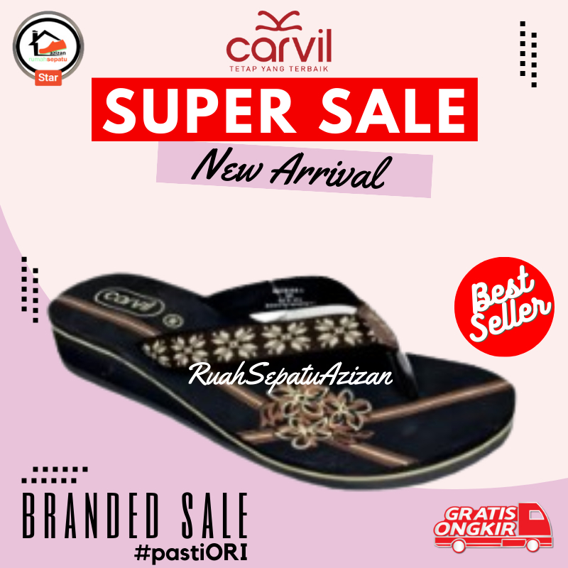 Sandal Japit Wedges Carvil Teresa - L | Katrina - L Sandal Wedges Carvil Wanita