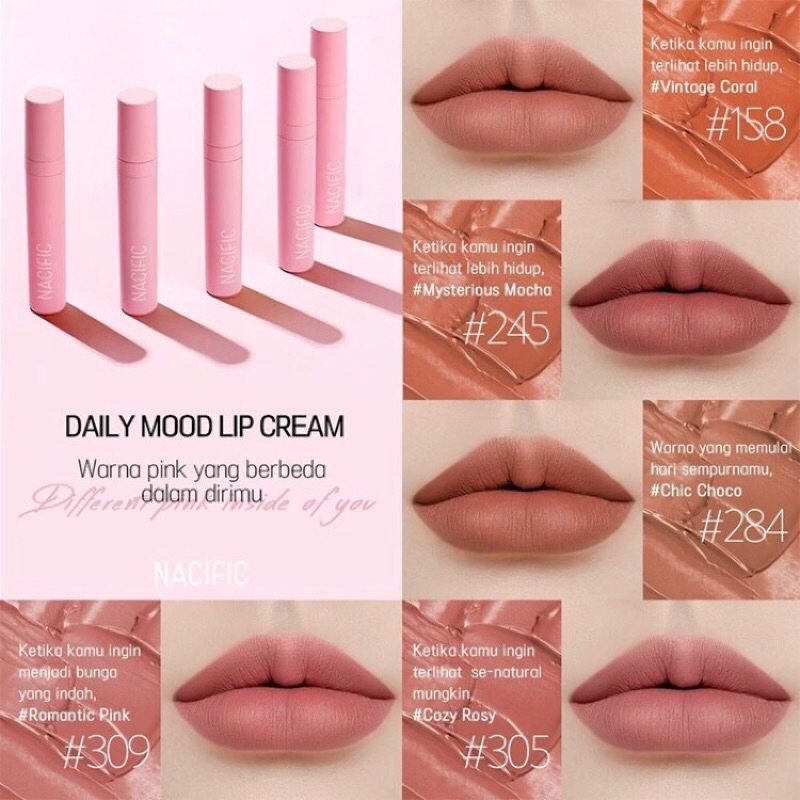 Nacific Lip Cream/Daily Mood Lip Cream Nacific/Korean Lip Tint