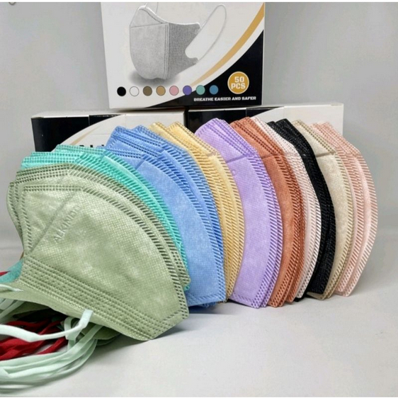 Masker Alkindo / Mouson Duckbill Dewasa & Anak-anak Hitam Putih Mix 10 Warna Isi 25pcs(kemasan plast