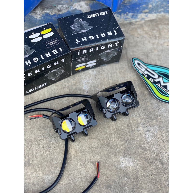 IBRIGHT Lampu Tembak D2 laser LED Laser 1 mata / 2 Mata high low putih kuning premium