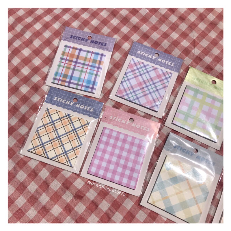 

(Dream) Cute colorful gingham sticky notes by dreamiesstuffs