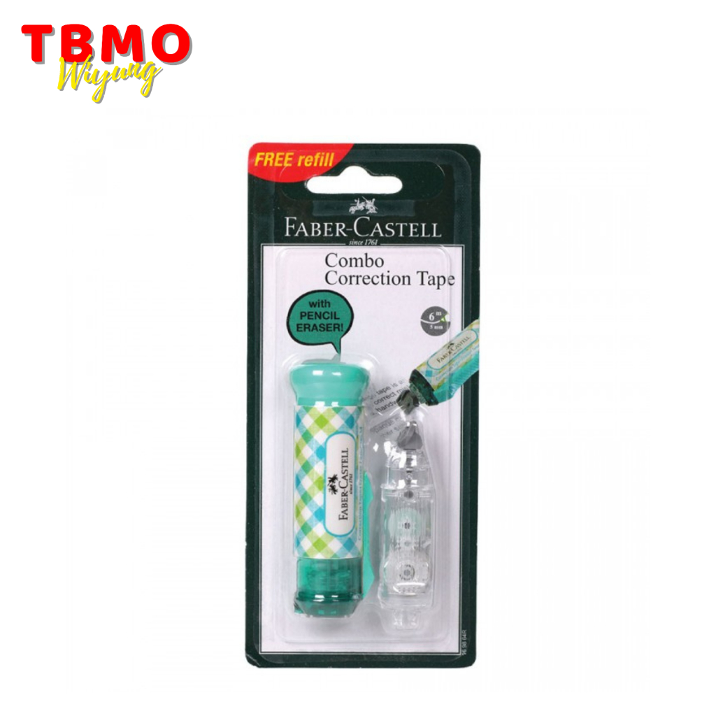

Faber Castell Combo Correction Tape Green Checkered + 1 Refill 169864R