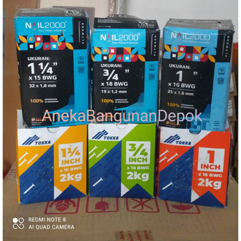 Paku Triplek @2 Kg Merk Nail 2000 & TOKKA