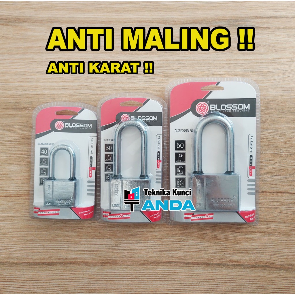 Gembok BLOSSOM - Kunci Gembok Blossom Panjang - Gembok Anti Maling Anti karat