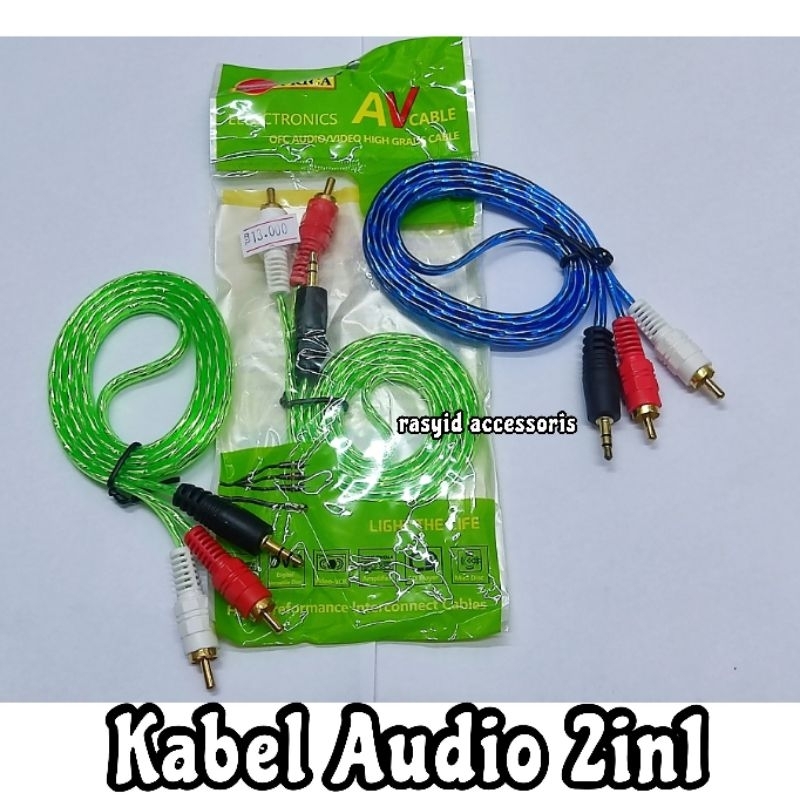 Kabel RCA Audio 2in1 Untuk Speaker Aktif Ke Handphone / Laptop