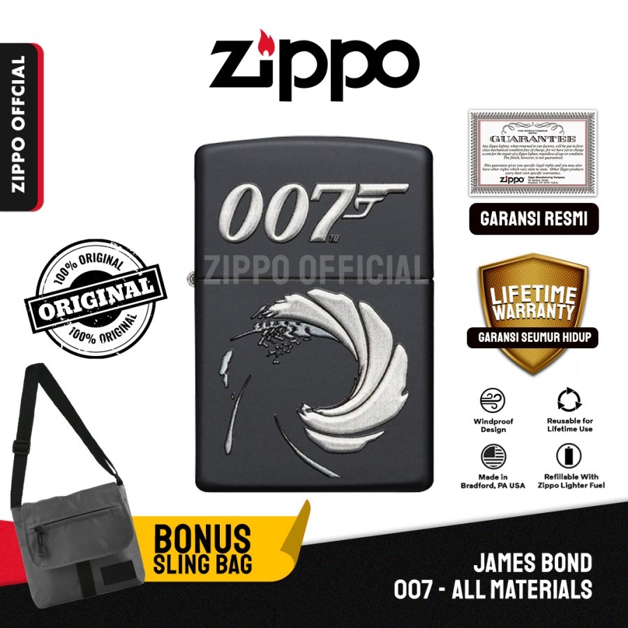 Zippo Original James Bond 007 49329 | Garansi Lifetime | Original USA