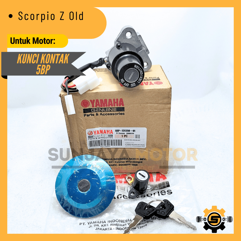 Kunci Kontak Set 5BP Keyset Konci Kontak Original Yamaha Scorpio Z Kunci Motor Scorpio Lama 1 Set Pr