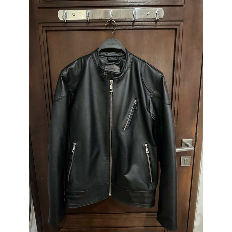 Zara 100% Leather Biker Jacket