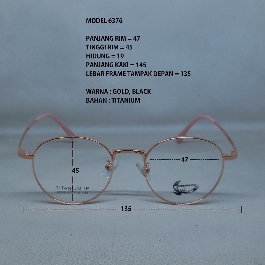 FRAME KACAMATA 6376 TITANIUM BULAT