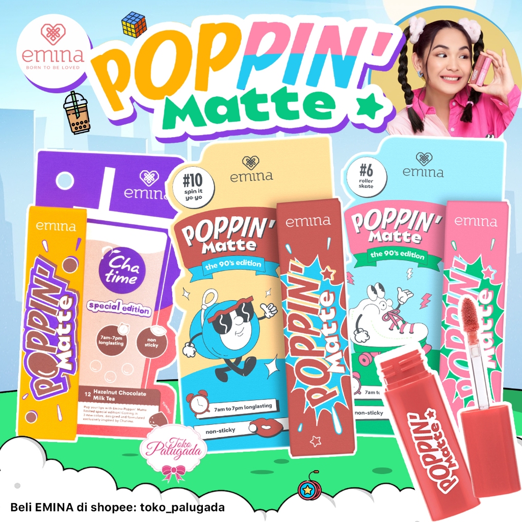 Emina Poppin Matte - Emina Poppin’ Matte Lipstick - Poppin matte 90s Edition - Emina Poppin Matte Ch