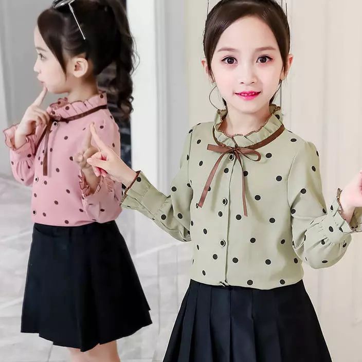 Terlaris Baju Anak Perempuan Lengan Panjang/Baju Atasan Anak Pempuan(3-12thn)Kemeja Anak Perempuan L