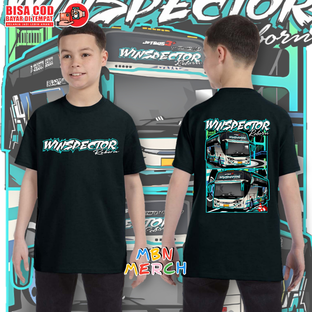 Baju kaos anak laki laki bus winspector