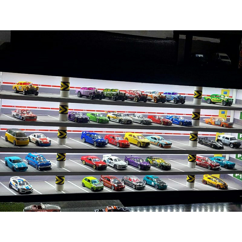 Rak HotWheels / Rak HotWheels Diecast Led / Rak Display Diecast Parkir / Rak Display Mainan
